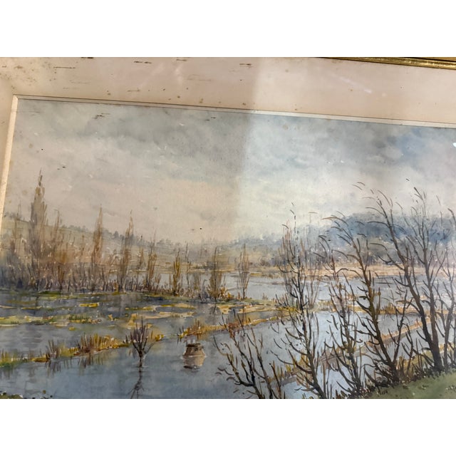 F Cavel, Marsh Landscape, Lithograph, Framed For Sale - Image 4 of 10