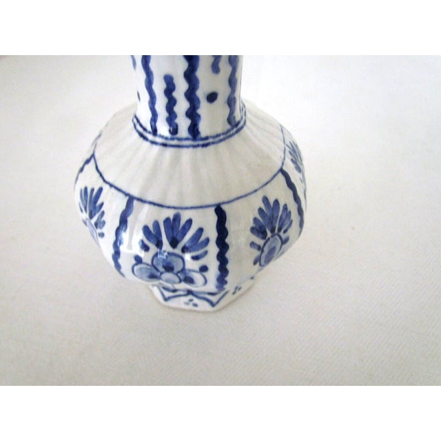 Vintage Delft Pottery Blue and White Mold 63 Vase For Sale - Image 6 of 6