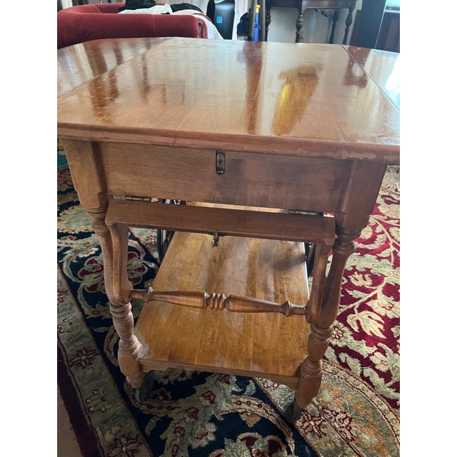 1900s Ethan Allen Heirloom Tea Bar Cart Chairish