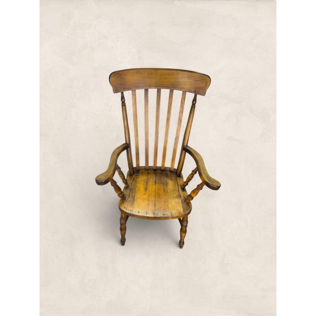 Antique English Windsor Style Country Armchair For Sale In Tampa - Image 6 of 11