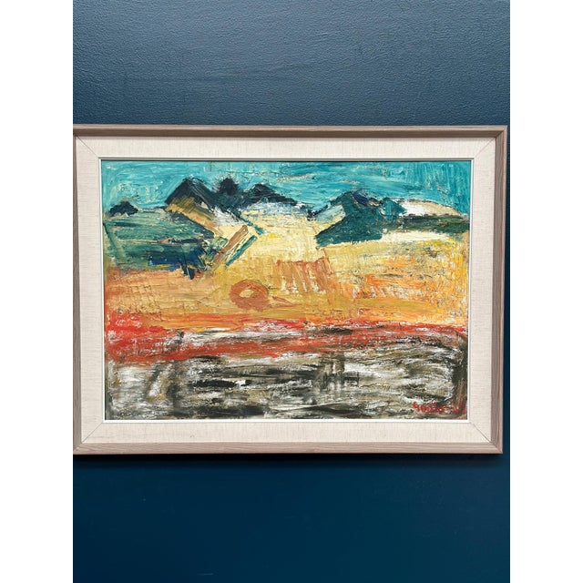 1960s Ragnar Godin, Abstract Landscape, 1968, Oil Painting on Panel, Framed For Sale - Image 5 of 18