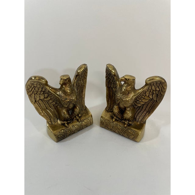Mid 20th Century Brass Federal Style Eagle Bookends - A Pair For Sale - Image 9 of 18