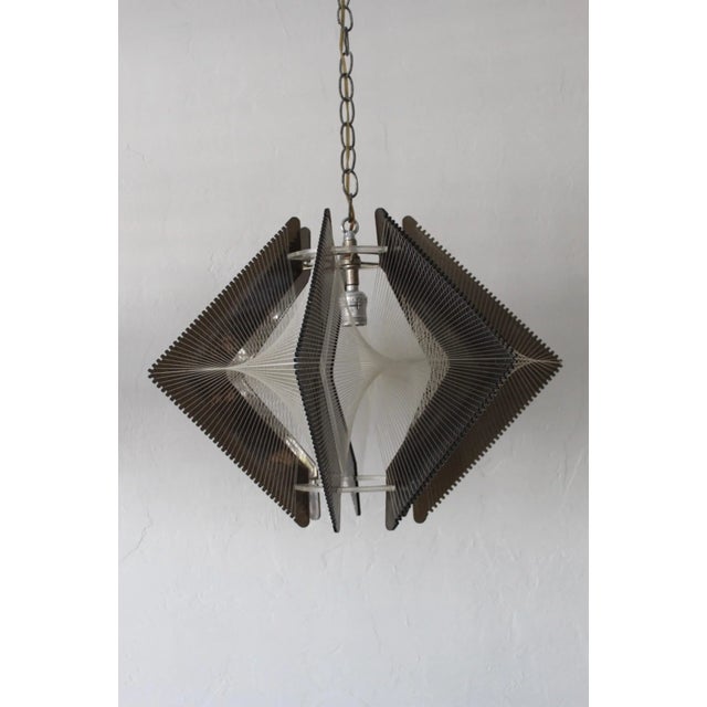 1970s Paul Secon for Sampex Style Lucite and Nylon Pendent Lamps-A Pair For Sale - Image 4 of 12