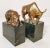 Brass Mid Century Brass Marble Bulls and Bears Stock Market Bookends For Sale - Image 8 of 10
