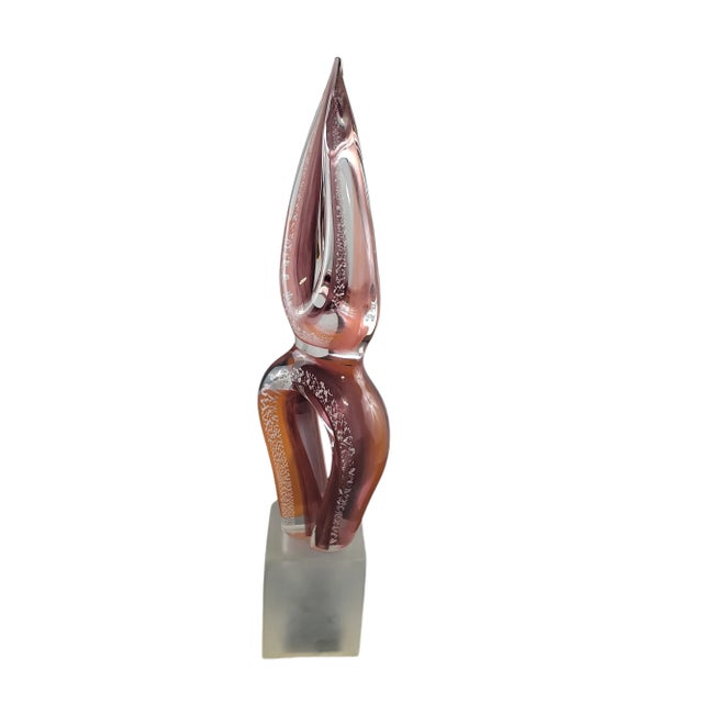 1960s 1960s Murano Glass Sommerso Tear Drop Sculpture For Sale - Image 5 of 10