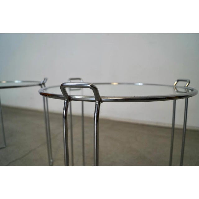 Chrome 1970’s Saporiti Italian Chrome Nesting Drink Tables - Set of Three For Sale - Image 8 of 13