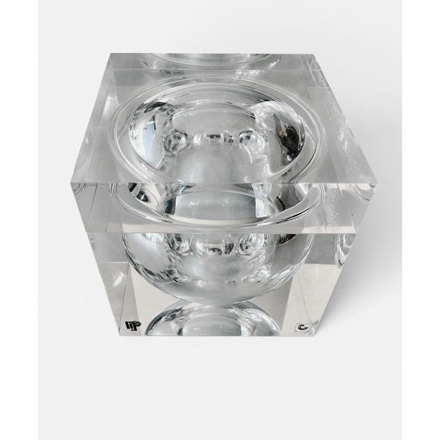 Iconic acrylic glass centrepiece or ice bucket "Bombo"designed by Alessandro Albrizzi, Studio TG for Guzzini, Italy. Part...