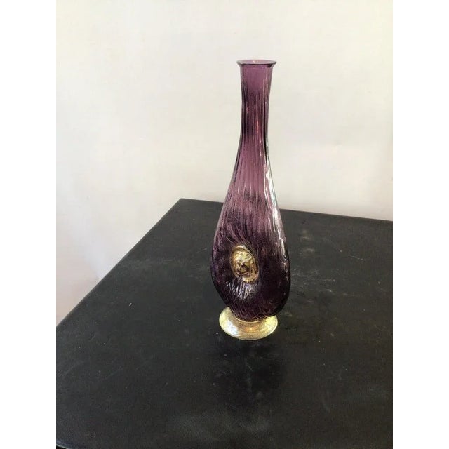 1950s Purple Murano Vase with Lions Head For Sale - Image 4 of 13