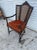 Traditional Antique Carved Wood Armchair With Cane Back For Sale - Image 3 of 6