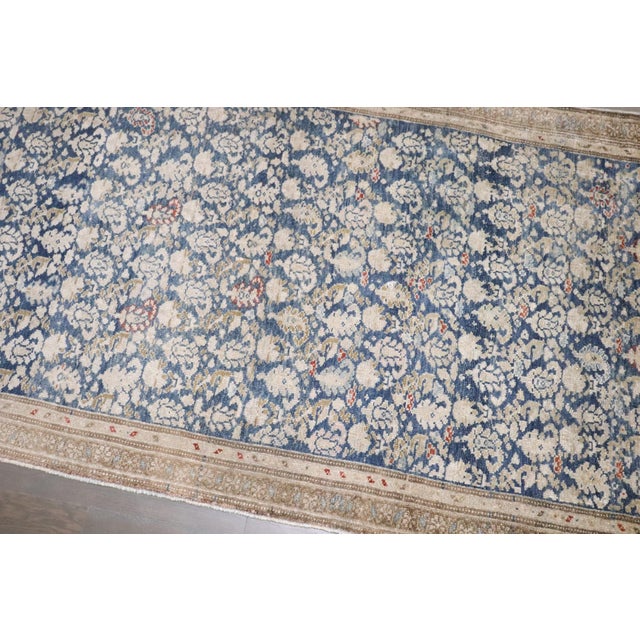 Early 20th Century Ink Blue Long Persian Malayer Runner - 3' x 18'7" For Sale In New York - Image 6 of 12