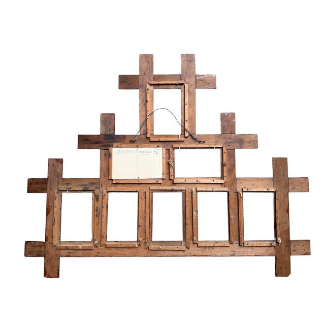 1900 - 1909 1900s Large Tramp Art Frame Folk Art For Sale - Image 5 of 7