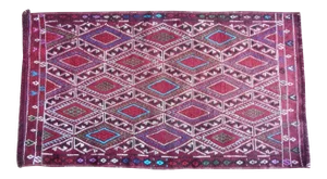 Turkish Boho Handmade Small Runner 1′8″ × 2′11″