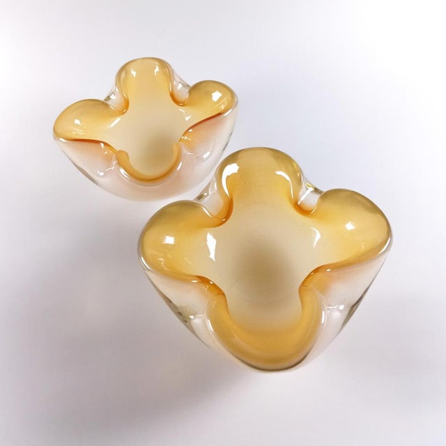 Gold Mid-Century Modern Murano Sommerso Glass Bowls by Archimede Seguso, 1950s, Set of 2 For Sale - Image 8 of 10