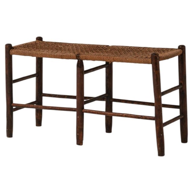 French Woven Cord Bench, France, 1950 For Sale - Image 9 of 9