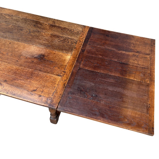 19th Century English Oak Draw-Leaf Coffee Table For Sale - Image 9 of 11