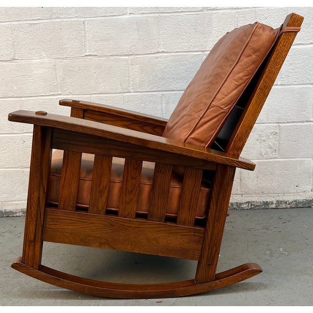 Late 20th Century Vintage Mission Oak Rocking Chair by Southern Furniture Company For Sale - Image 5 of 12