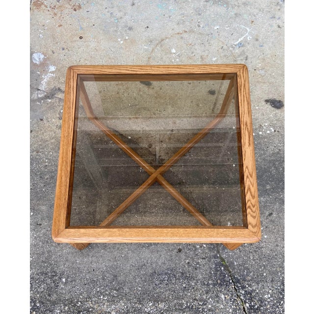 Mid 20th Century Lane Perception Square Coffee Table With Inset Smoked Glass For Sale - Image 5 of 13