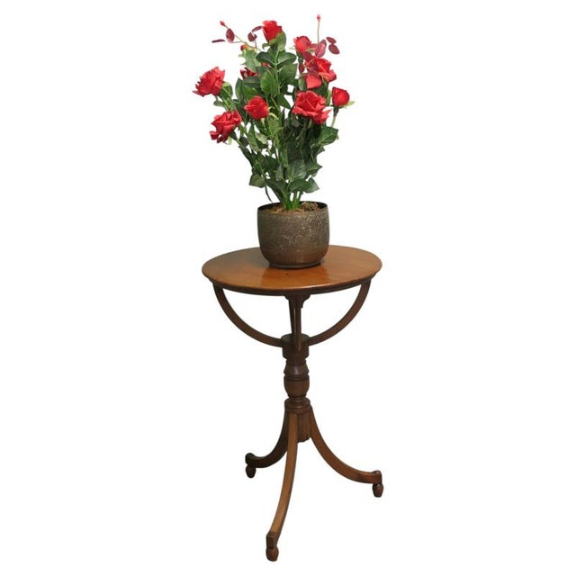 Cherry Wood Tilt-Top Table with Floor Globe Base For Sale - Image 6 of 6