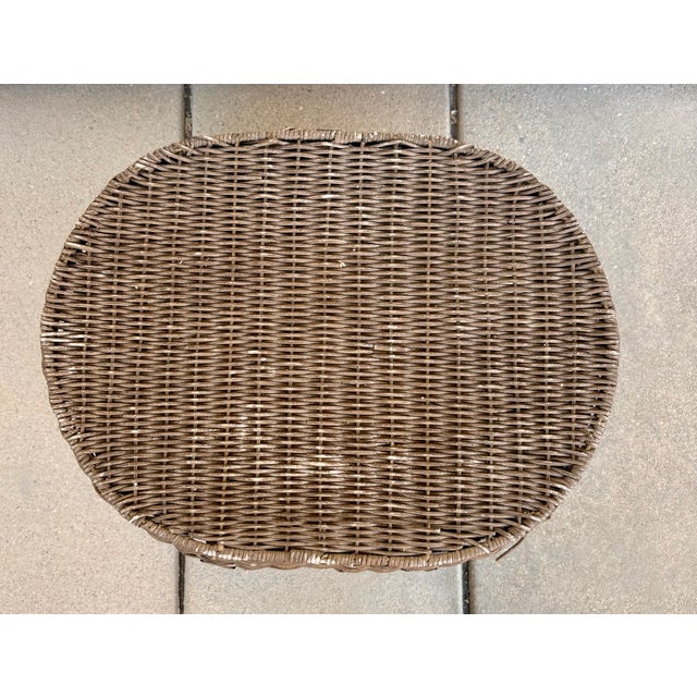 Rustic Coastal Chic Vintage Fishing Creel Basket With Inset Handles For Sale - Image 3 of 9
