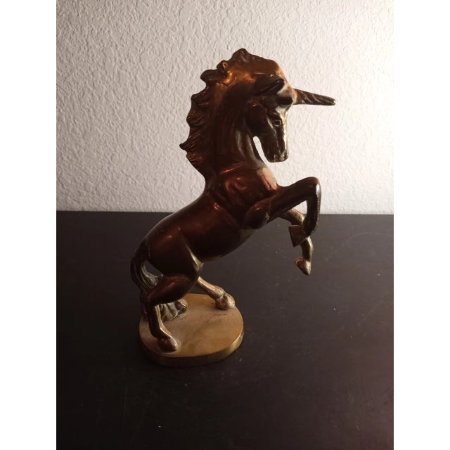 1970s 1970s Solid Brass Galloping Unicorn Sculpture For Sale - Image 5 of 9