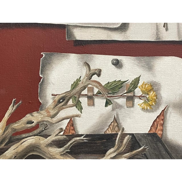 Mid-Century Modern Trompe l'Oeil Still Life Painting by Lucien Mathelin For Sale - Image 3 of 12