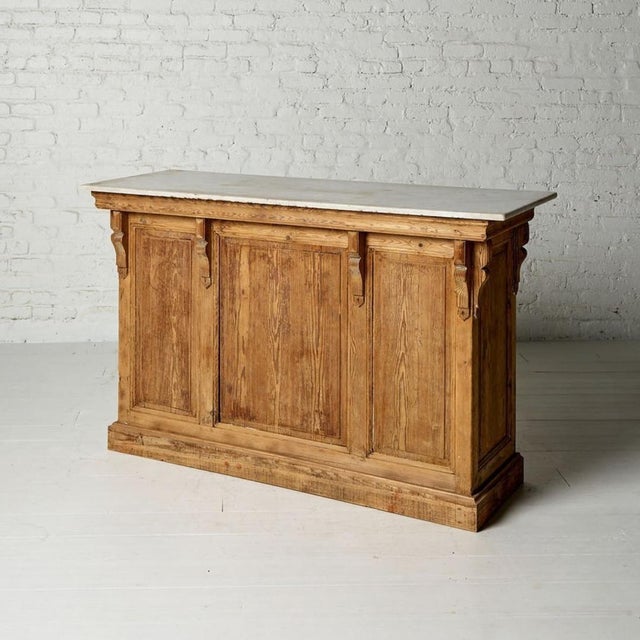 French 19th Century French Oak and Marble Top Counter For Sale - Image 3 of 8