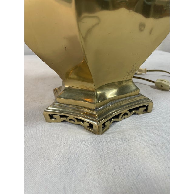 Mid 20th Century Mid Century Marbro Brass Double Socket Asian Base Table Lamp For Sale - Image 9 of 12