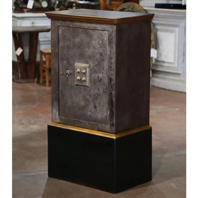 Late 19th Century 19th Century French Iron Combination Safe on Painted Wood Stand For Sale - Image 5 of 12