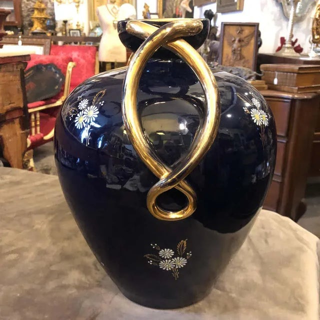 1960s Large Italian Mid-Century Modern Saca Ceramic Vase For Sale - Image 12 of 13