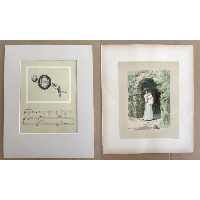 Antique 1888 Matted June Lullaby Print w/William Ladd Taylor Chromo on back EUC For Sale In Tampa - Image 6 of 6