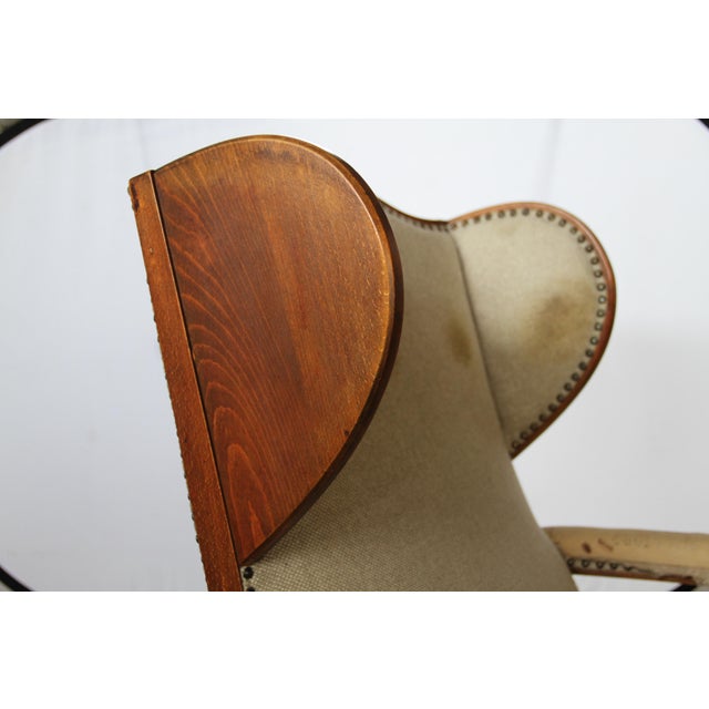 Vintage Earflap Dover Wingback Oak Armchair, Denmark, 1930s For Sale - Image 6 of 18