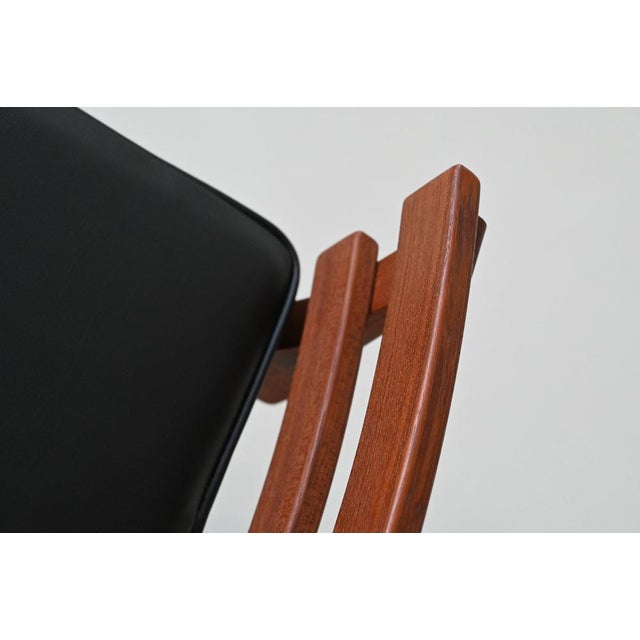 Vintage Bar Stools in Teak and Leather by Erik Buck for Dyrlund, 1960, Set of 3 For Sale - Image 18 of 18