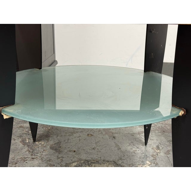 Postmodern Figured Maple + Frosted Glass End Tables For Sale In San Francisco - Image 6 of 12