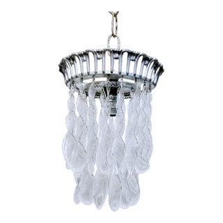 Vintage Murano Glass Leaf Chandelier For Sale