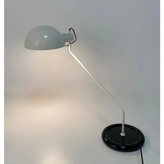 Adjustable Desk Lamp in White and Black from Guzzini, Italy, 1970s For Sale - Image 3 of 16