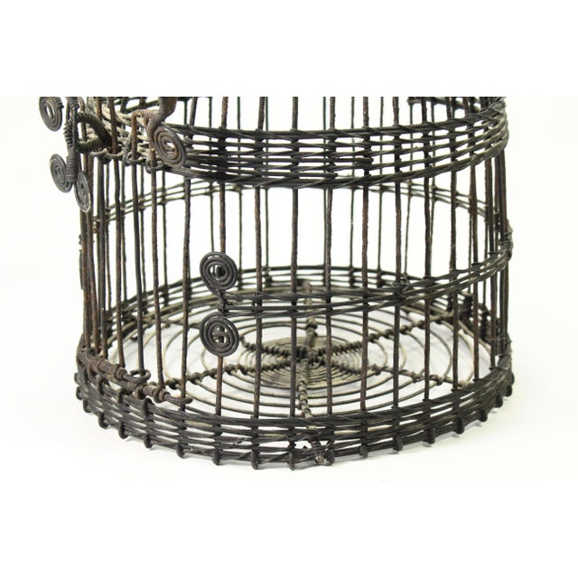 19th C. Victorian Round Beehive Shaped Wire Bird Cage For Sale - Image 11 of 14