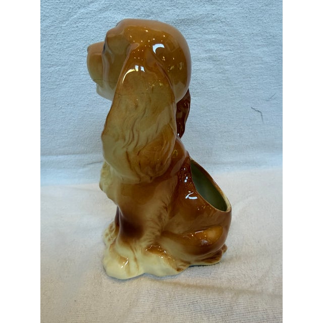 American 1940s Porcelain Cocher Spaniel Planter For Sale - Image 3 of 11
