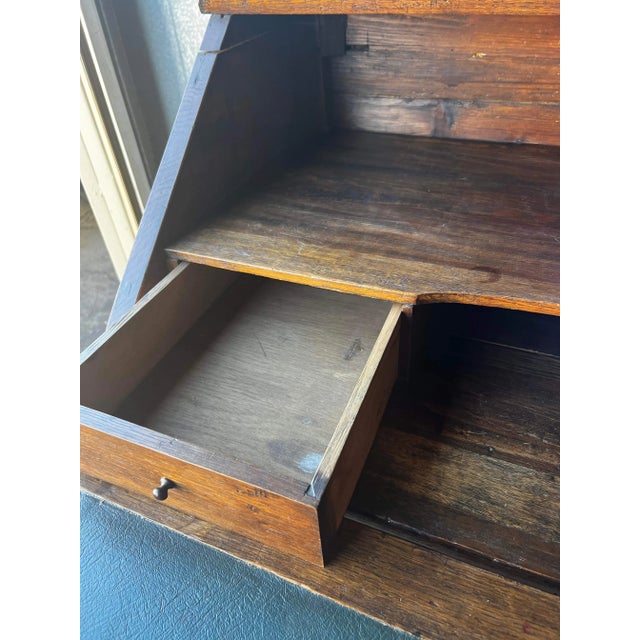 Brown Antique 19th Century Walnut French Provincial Slant Front Secretary Desk For Sale - Image 8 of 11