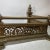 Antique Grecian War Scened Floral Pierced Claw Foot Brass Fireplace Fender For Sale - Image 9 of 13