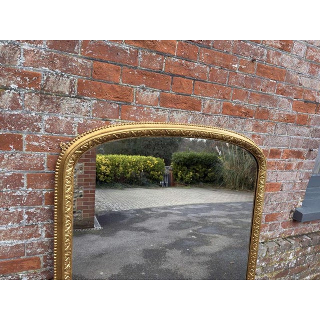 W: 130cm (51.2")h: 132cm (52")d: 6cm (2.4") a stunning large antique english 19th century carved wood & gesso arched top...