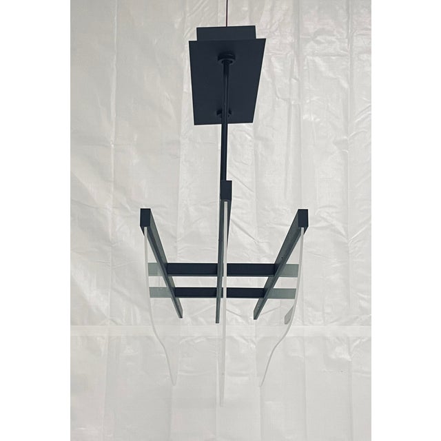 Black Sean Lavin "Nyra" Linear Pendant for Visual Comfort, Black Metal & Acrylic For Sale - Image 8 of 17
