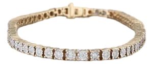 1.70ctw Diamond Tennis Bracelet 14k Yellow Gold 9" 3.8mm