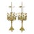 Antique Gothic Revival Gold Bronze Figural Candelabra Table Lamps - A Pair For Sale