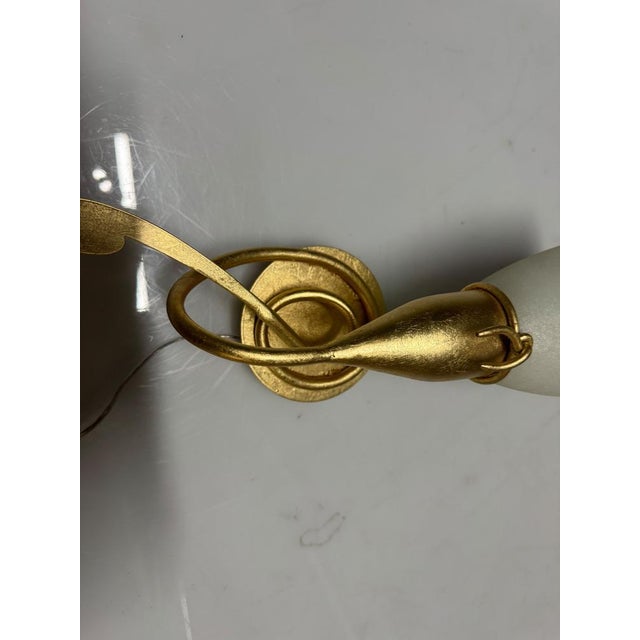 Gold Gilded Wall Sconces with Murano Glass Shades, 1980s, Set of 2 For Sale - Image 10 of 11