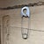 Large Wall Sculpture Silver-Colored Metal Safety Pin Post Modern For Sale In San Diego - Image 6 of 9