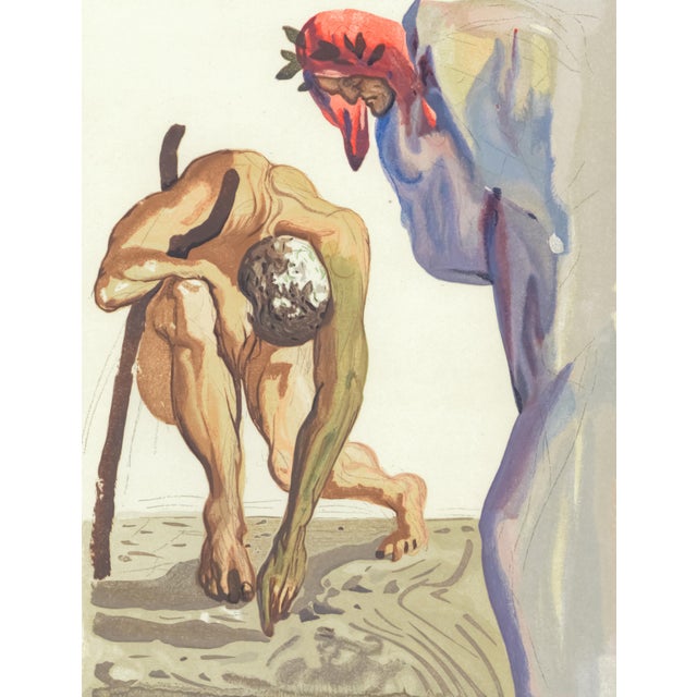 Abstract 1963 Dalí Divine Comedy Engraving Purgatoire Chant 7 "La Loi De L'Ascension" (The Law of the Climb) For Sale - Image 3 of 9