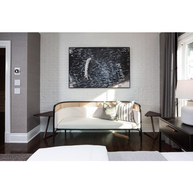 Vesta Leta Linen and Cane Sofa For Sale - Image 9 of 9