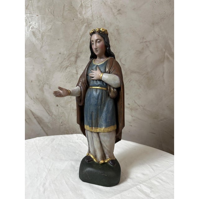 19th Century Wooden Virgin Mary, 1800s For Sale - Image 11 of 13