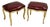 Vintage French Louis XV Ottoman or Stool Ox Blood Red Italian Leather - A Pair For Sale