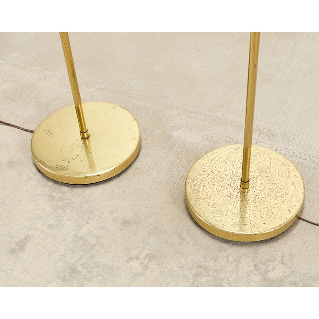 Pair of Mid-Century Brass Adjustable Pharmacy Floor Lamps For Sale In Sacramento - Image 6 of 18